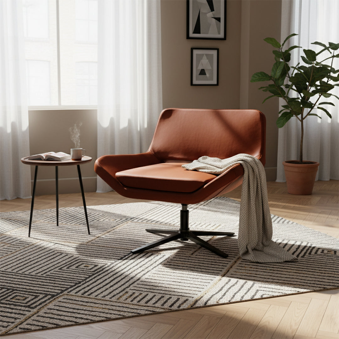 Lounge Chair - H-5146- Caramel - Lounge Chairs - ebarza Furniture UAE | Shop Modern Furniture in Abu Dhabi & Dubai - مفروشات ايبازرا في الامارات | تسوق اثاث عصري وديكورات مميزة في دبي وابوظبي