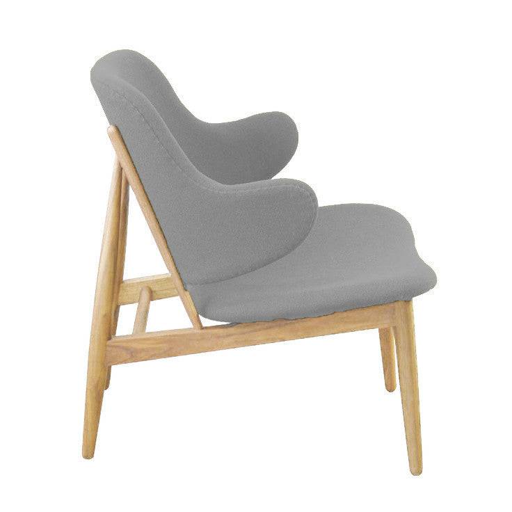 Lounge  Chair With Solid Ash Wood Base Bp8131-Gre -  Lounge Chairs | كرسي صالة بقاعدة خشبية رمادي صلبة - ebarza Furniture UAE | Shop Modern Furniture in Abu Dhabi & Dubai - مفروشات ايبازرا في الامارات | تسوق اثاث عصري وديكورات مميزة في دبي وابوظبي