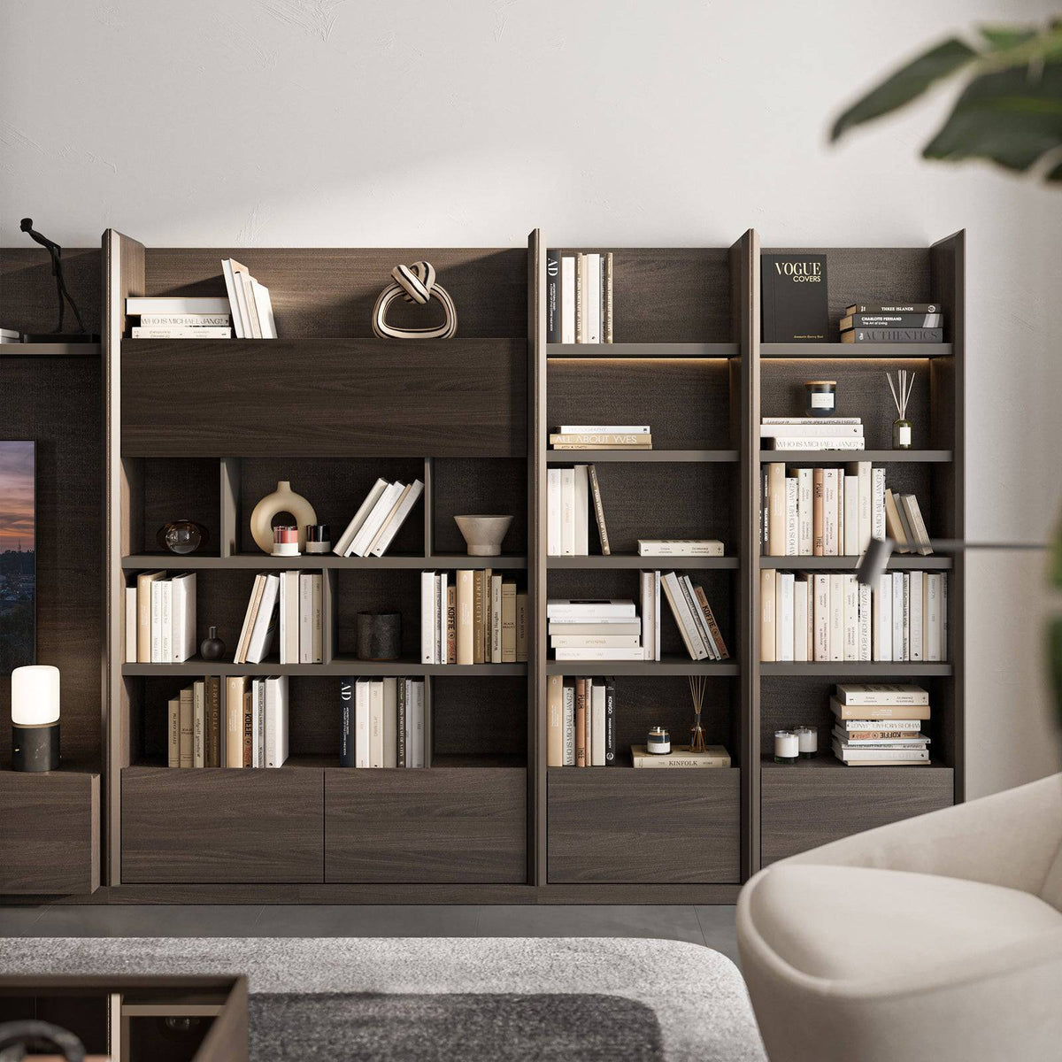 Modern Luis Wall Unit Shelf Module by SALONI with sleek shelves, ideal for stylish storage and display in living spaces.