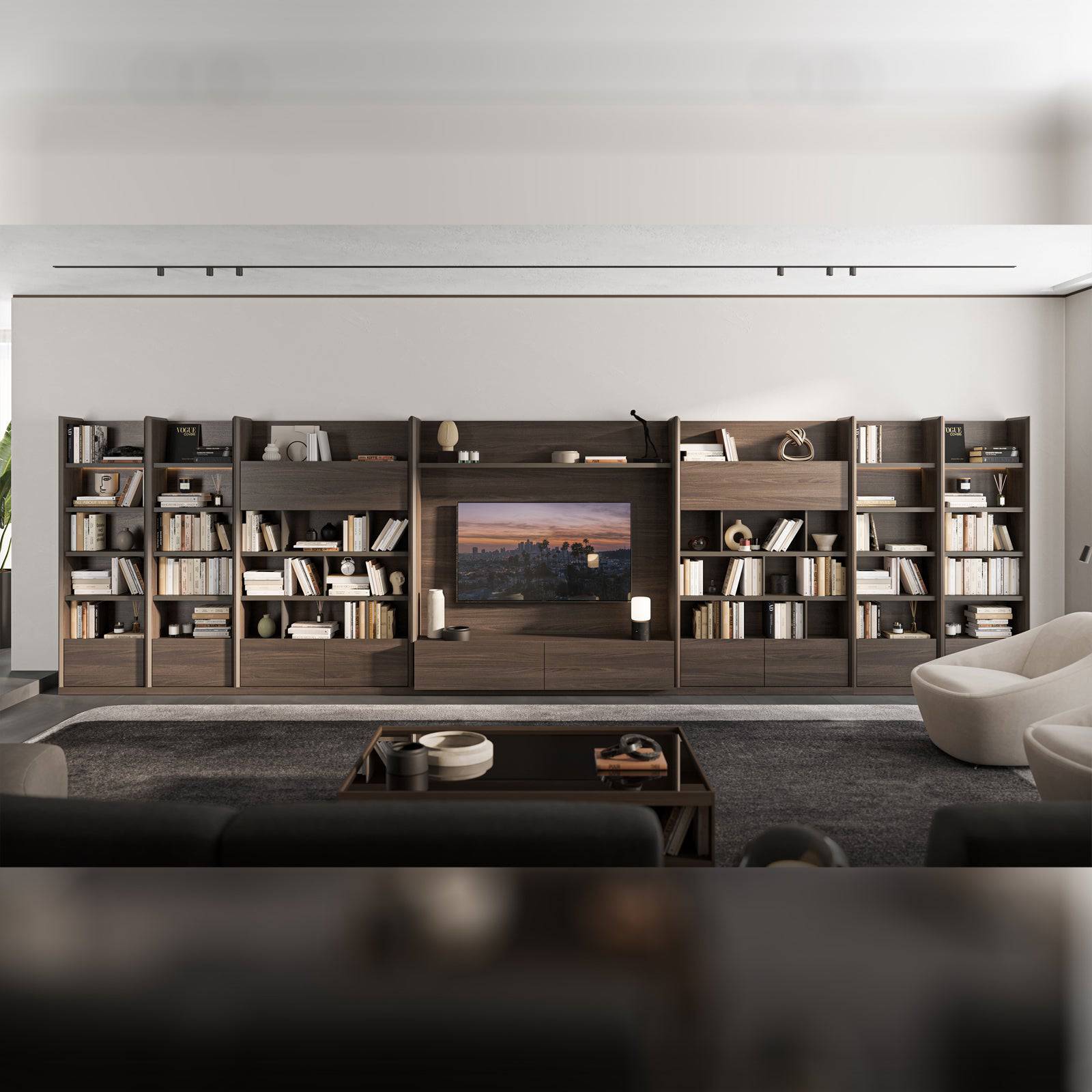 Saloni Luis Wall Unit Shelf Module Luis-60 featuring three spacious wooden shelves for home organization and stylish decor.