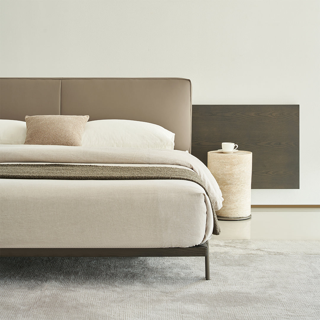 Lylia King Size Bed by BEACON, modern wooden bedsteads with sleek design and sturdy frame, shown in a contemporary bedroom setting.