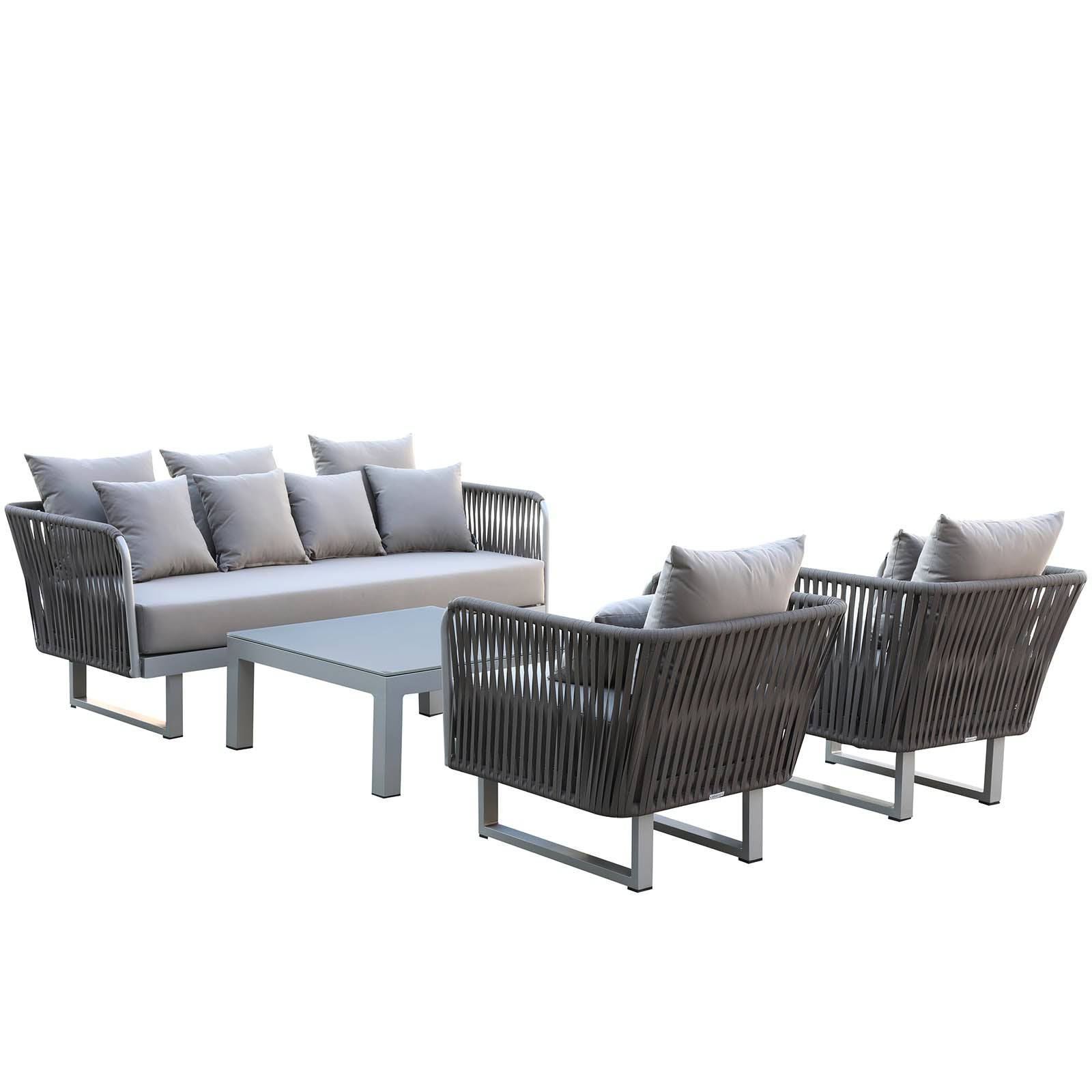 Lyon 3 Seater Outdoor Sofa 20810901 - Outdoor Sofas - ebarza Furniture UAE | Shop Modern Furniture in Abu Dhabi & Dubai - مفروشات ايبازرا في الامارات | تسوق اثاث عصري وديكورات مميزة في دبي وابوظبي