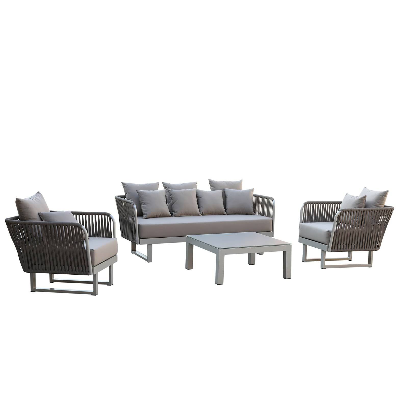 Lyon 3 Seater Outdoor Sofa 20810901 - Outdoor Sofas - ebarza Furniture UAE | Shop Modern Furniture in Abu Dhabi & Dubai - مفروشات ايبازرا في الامارات | تسوق اثاث عصري وديكورات مميزة في دبي وابوظبي