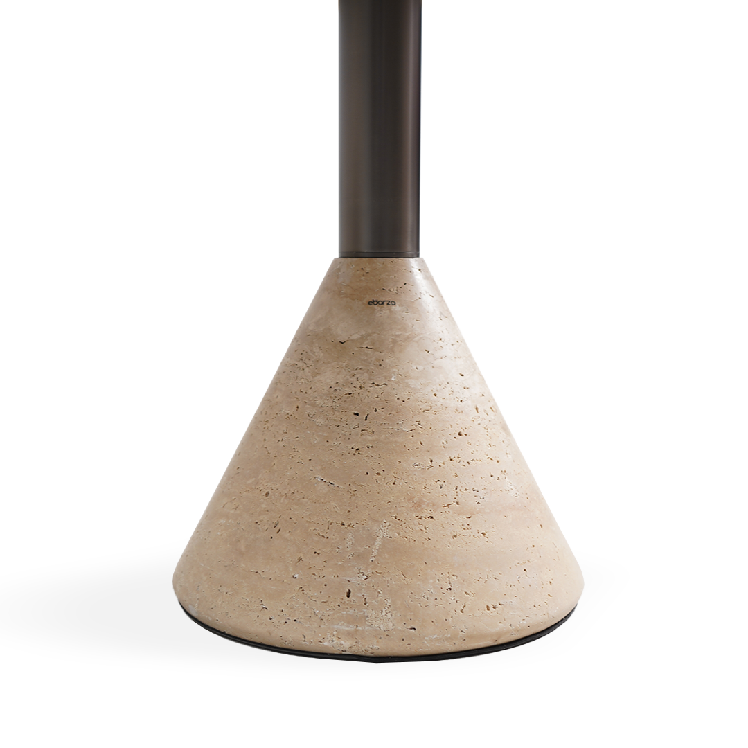 Pre-order 65 Days Delivery Madridl Travertine Marble Dining Table ST8644-70A-Gun black - Side Tables - ebarza Furniture UAE | Shop Modern Furniture in Abu Dhabi & Dubai - مفروشات ايبازرا في الامارات | تسوق اثاث عصري وديكورات مميزة في دبي وابوظبي