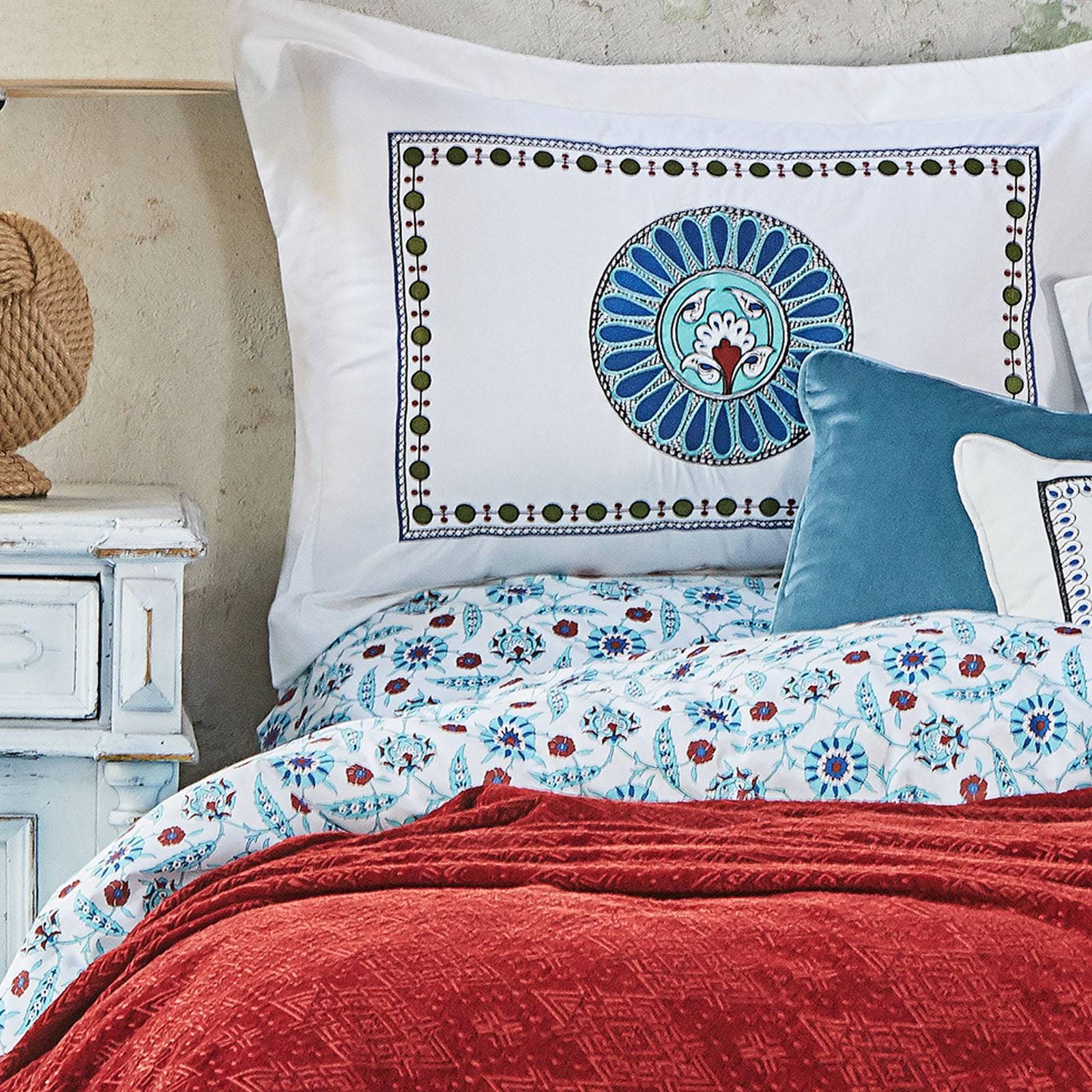 Mai Lacivert Bedding Set 200.15.01.0185 - Bedding - ebarza Furniture UAE | Shop Modern Furniture in Abu Dhabi & Dubai - مفروشات ايبازرا في الامارات | تسوق اثاث عصري وديكورات مميزة في دبي وابوظبي