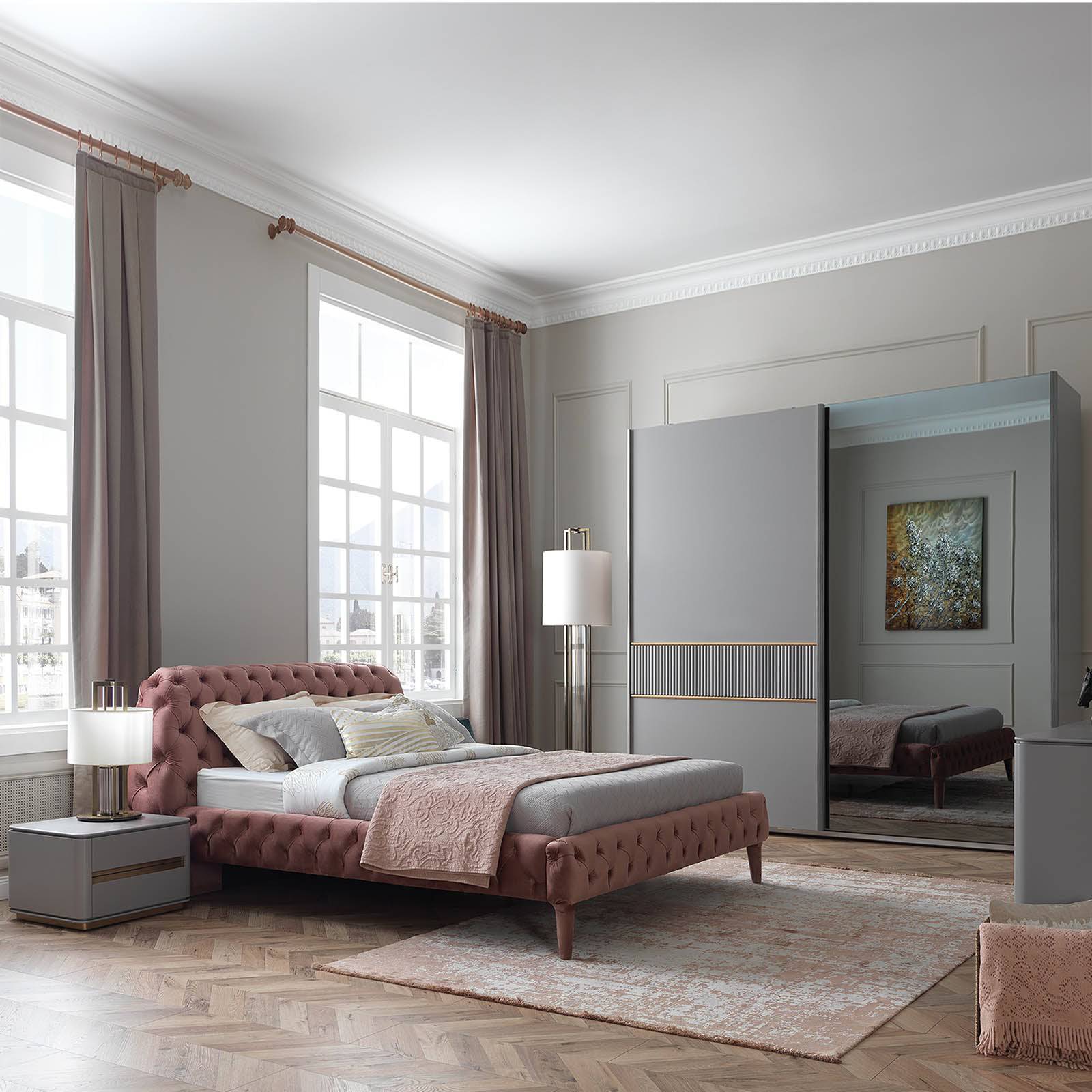 Malena Queen Bedstead Malena001-P-Bed - Bedsteads - ebarza Furniture UAE | Shop Modern Furniture in Abu Dhabi & Dubai - مفروشات ايبازرا في الامارات | تسوق اثاث عصري وديكورات مميزة في دبي وابوظبي