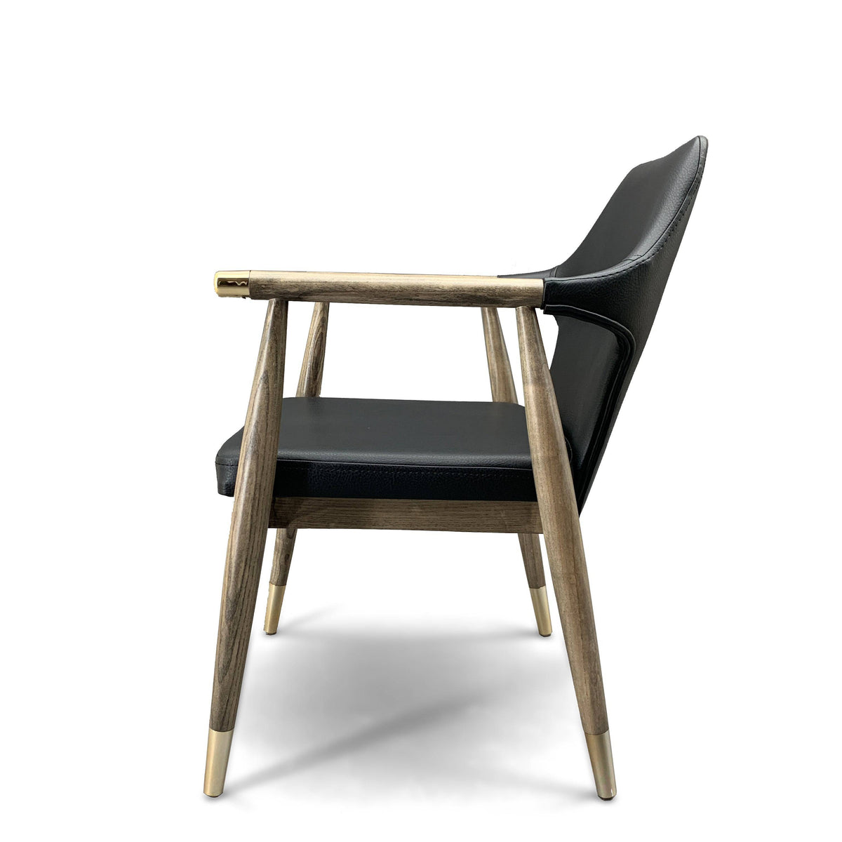 Display image of SANCREA Malibu Chair in walnut finish, showcasing its stylish wooden design and comfortable seating.