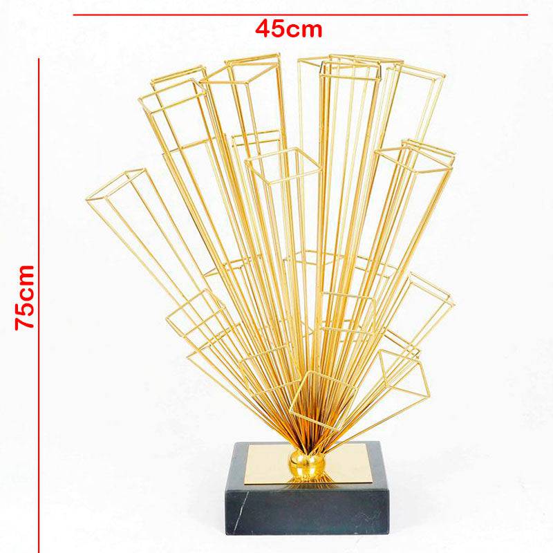 Marble And Steel Sculpture Ai0307 Gd - Home Decor Figurines - ebarza Furniture UAE | Shop Modern Furniture in Abu Dhabi & Dubai - مفروشات ايبازرا في الامارات | تسوق اثاث عصري وديكورات مميزة في دبي وابوظبي