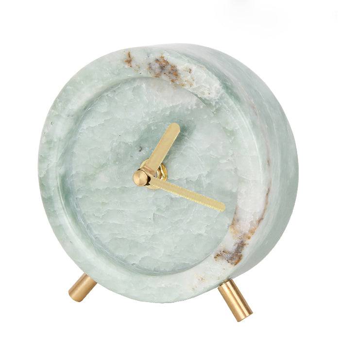 Marble Clock-Green Fb-T1902B - Clocks - ebarza Furniture UAE | Shop Modern Furniture in Abu Dhabi & Dubai - مفروشات ايبازرا في الامارات | تسوق اثاث عصري وديكورات مميزة في دبي وابوظبي