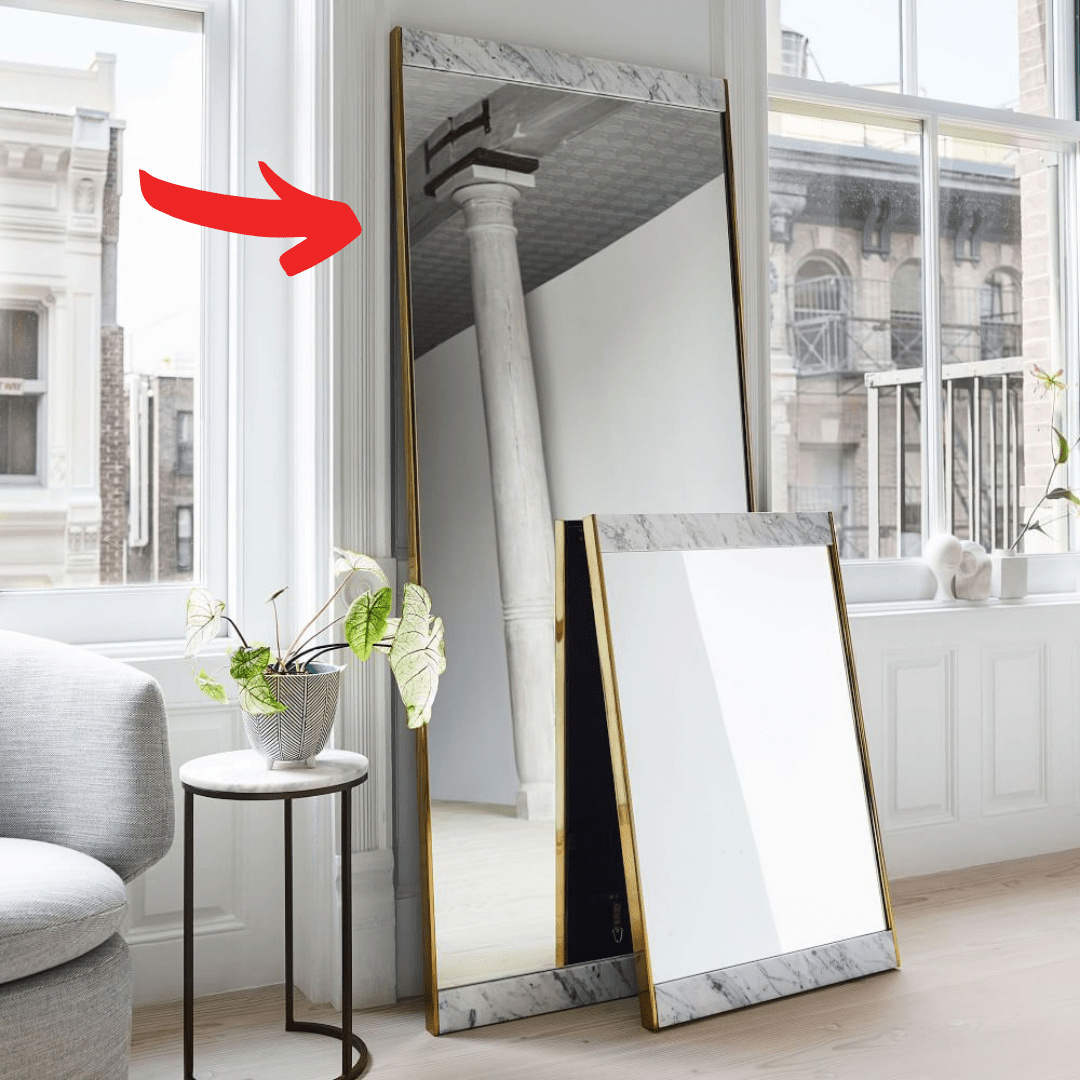 Marble Floor Mirror Oa-80118 - Mirrors - ebarza Furniture UAE | Shop Modern Furniture in Abu Dhabi & Dubai - مفروشات ايبازرا في الامارات | تسوق اثاث عصري وديكورات مميزة في دبي وابوظبي