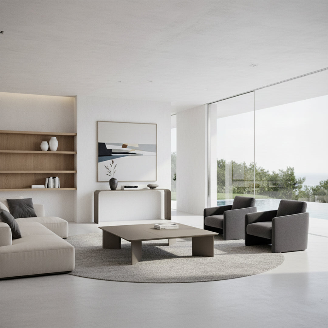 BEACON microfiber hard leather console table DO-251 with sleek design, ideal for modern living spaces.