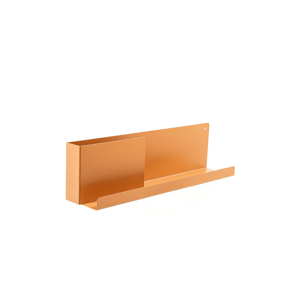 Mid-century classic wall shelf by RUDI, caramel wood finish, showcasing a sleek and minimalist design for stylish storage.