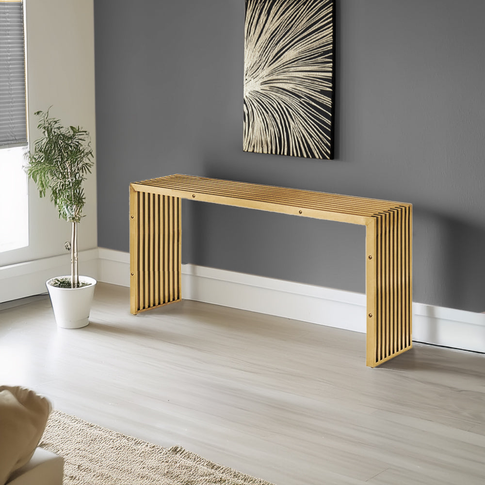 Mid Century Stainless Console Psh-48-G-Con - Consoles - ebarza Furniture UAE | Shop Modern Furniture in Abu Dhabi & Dubai - مفروشات ايبازرا في الامارات | تسوق اثاث عصري وديكورات مميزة في دبي وابوظبي