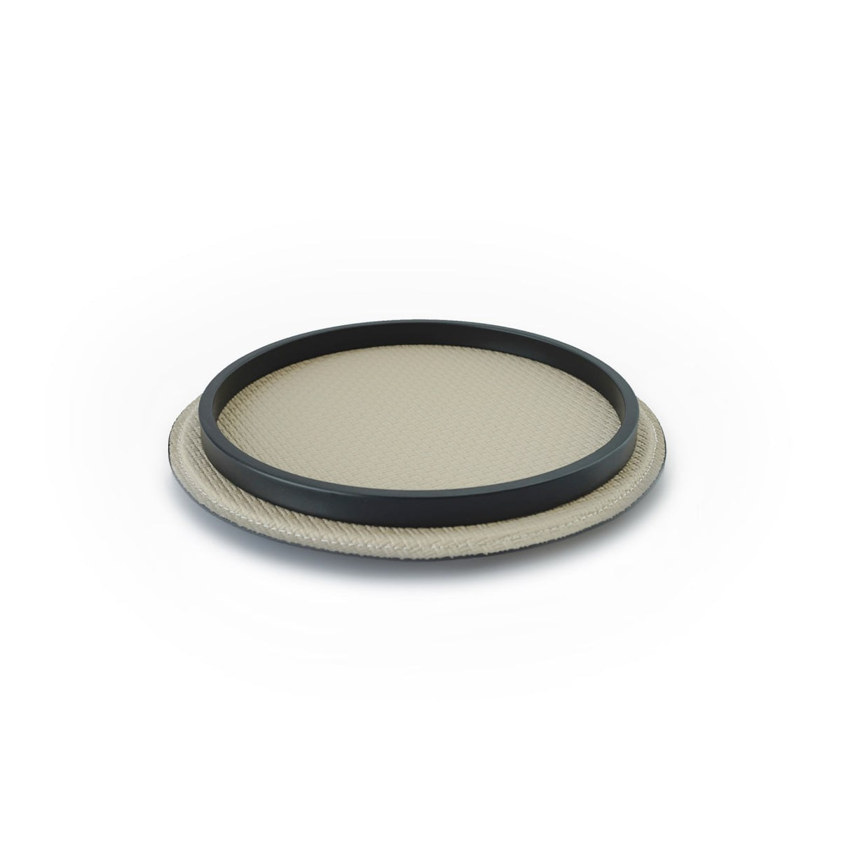 Milk white round tray from BEACON FSDG, durable tray with smooth surface ideal for serving and display.