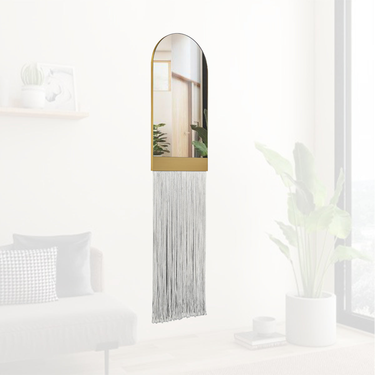 Decorative mirror wall decor with rope design by BEACON, featuring a sleek, modern mirror perfect for stylish interior accents.