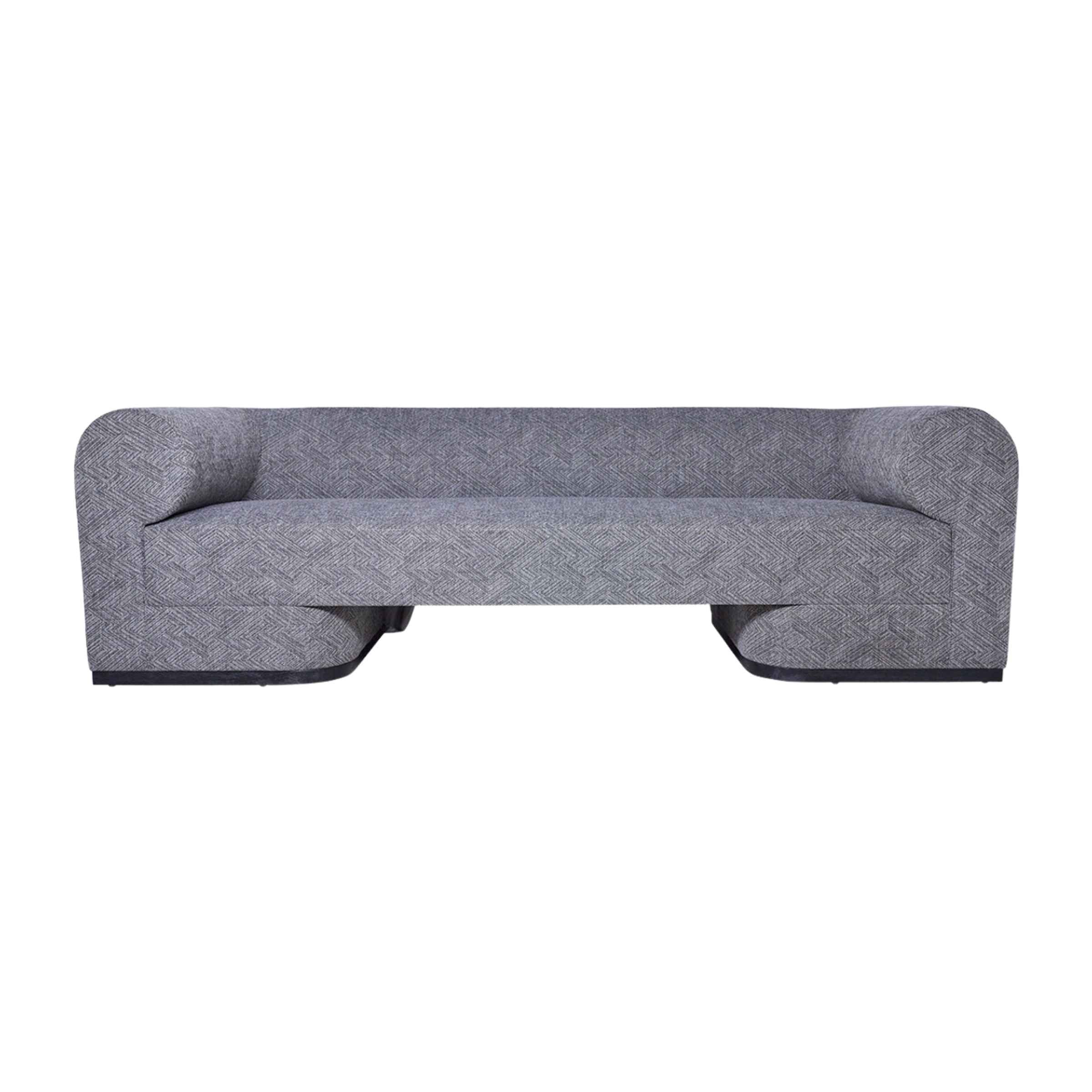 Modern Sofa With Black Oak Base - Gray 17045-03 - Sofas - ebarza Furniture UAE | Shop Modern Furniture in Abu Dhabi & Dubai - مفروشات ايبازرا في الامارات | تسوق اثاث عصري وديكورات مميزة في دبي وابوظبي