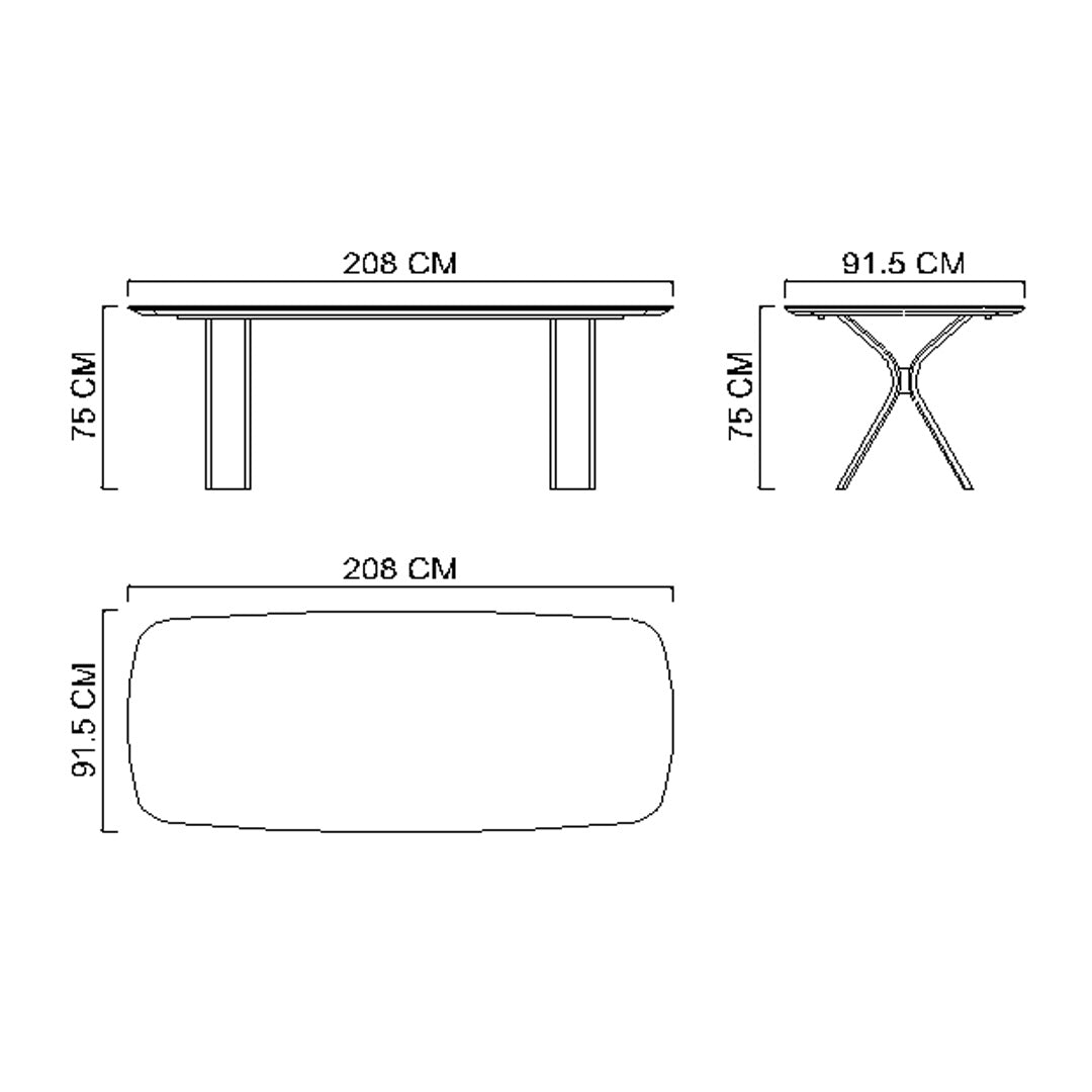 MONZA (GREY) Dining Table 208 cm YL-MONZA-TABLE - Dining Tables - ebarza Furniture UAE | Shop Modern Furniture in Abu Dhabi & Dubai - مفروشات ايبازرا في الامارات | تسوق اثاث عصري وديكورات مميزة في دبي وابوظبي