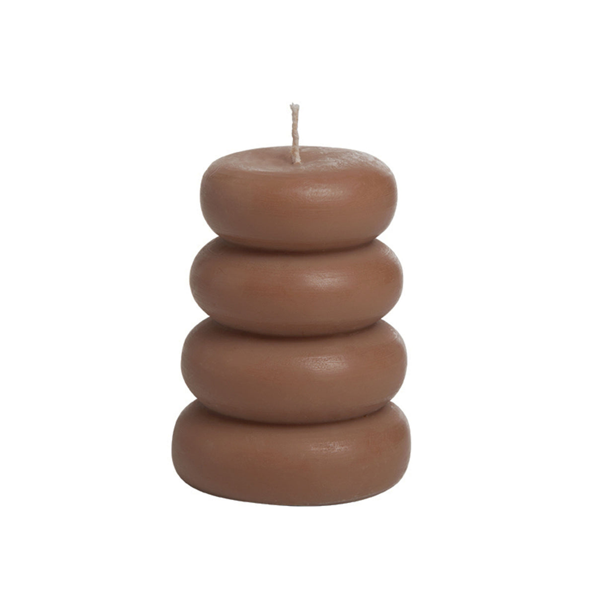 Multi-layer coffee-colored candle from BEACON, featuring a tall, multi-tiered design perfect for cozy home decor.