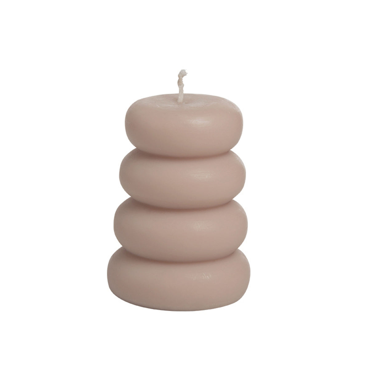 Multi-layer shallow coffee-colored candle from BEACON, showcasing layered wax design in a close-up image.