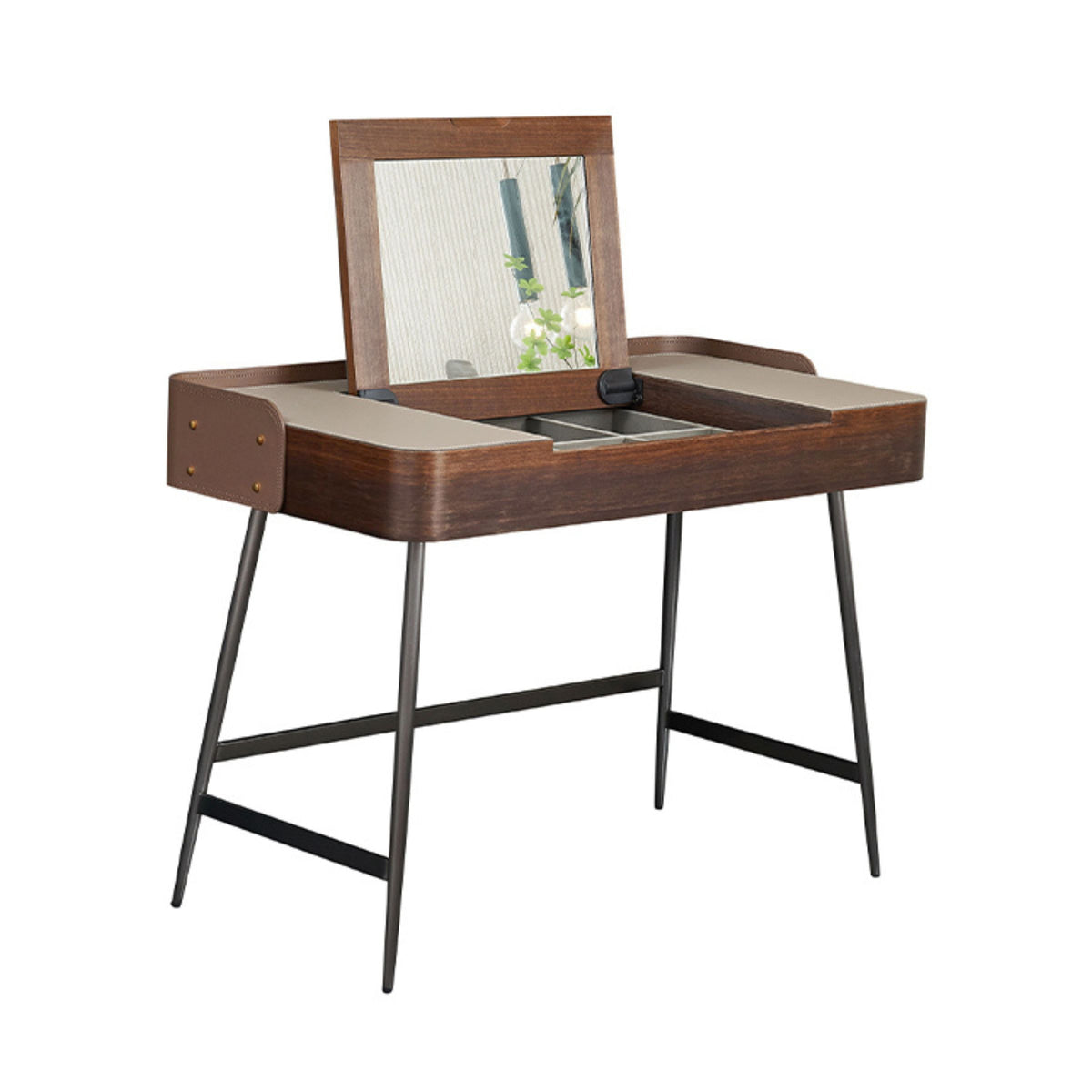BEACON Muse Saddle Leather stainless steel dresser with sleek design and modern hardware, showcasing smooth leather finish and spacious drawers.