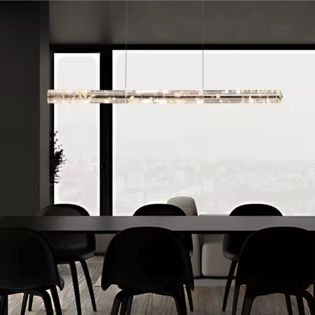 Natural Crystal K9 LED Pendant Lamp by Beacon, modern pendant light featuring clear crystal K9 material and LED illumination.