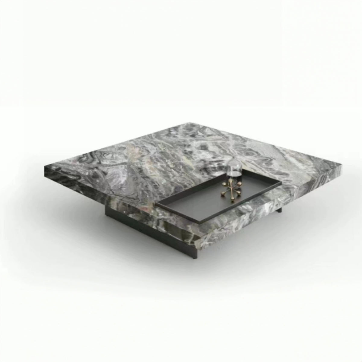 Natural marble coffee table by BEACON, TG-CT11, with a sleek round design and polished surface, ideal for modern living rooms.