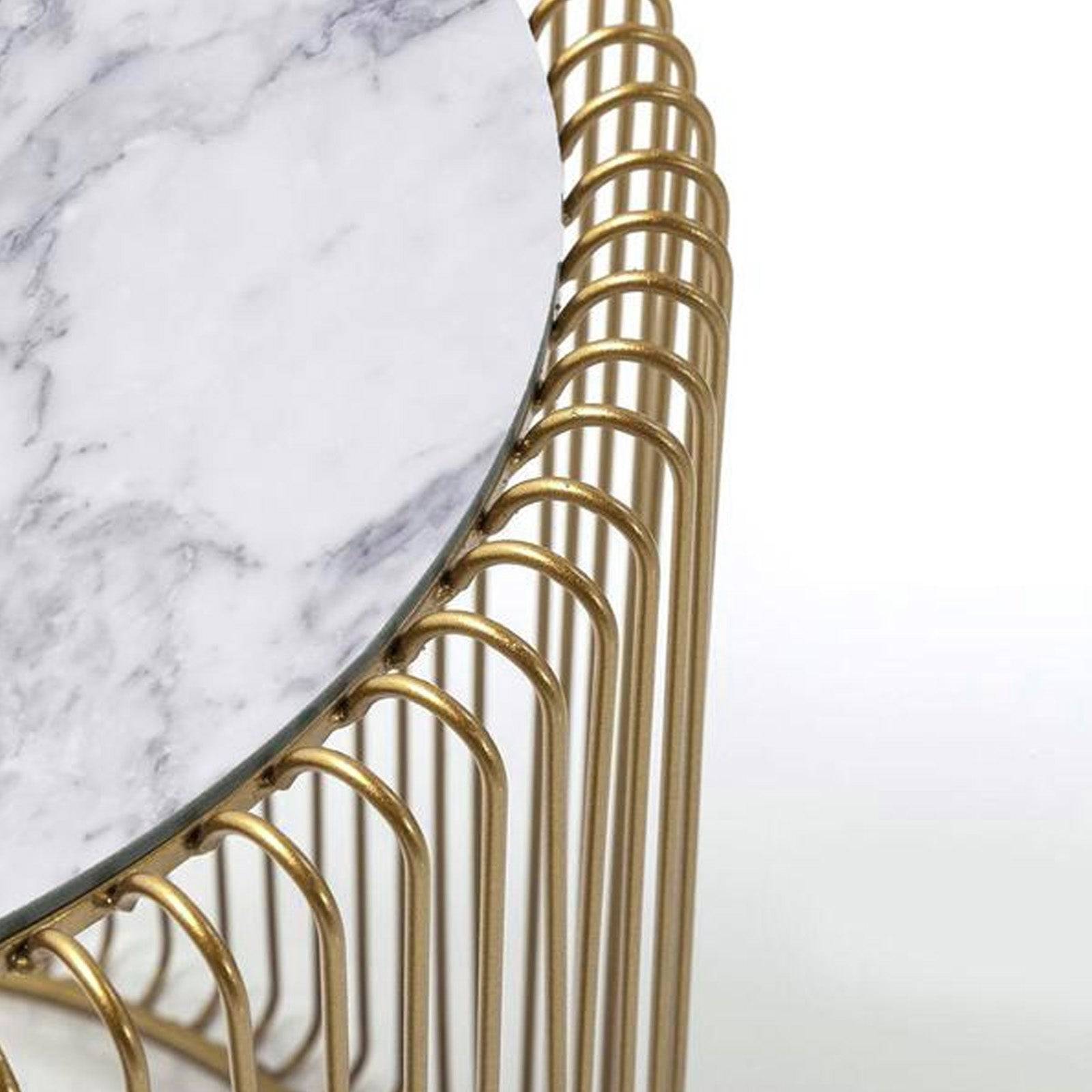 Display Item - Natural Marble & Stainless Steel Table Bp8808 BgYAS - DISPLAY ITEM - ebarza Furniture UAE | Shop Modern Furniture in Abu Dhabi & Dubai - مفروشات ايبازرا في الامارات | تسوق اثاث عصري وديكورات مميزة في دبي وابوظبي