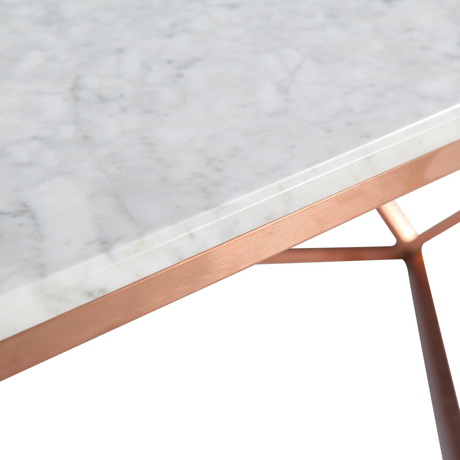 Natural Marble & Stainless Steel Table Bp8809B-R.G - Coffee Tables - ebarza Furniture UAE | Shop Modern Furniture in Abu Dhabi & Dubai - مفروشات ايبازرا في الامارات | تسوق اثاث عصري وديكورات مميزة في دبي وابوظبي