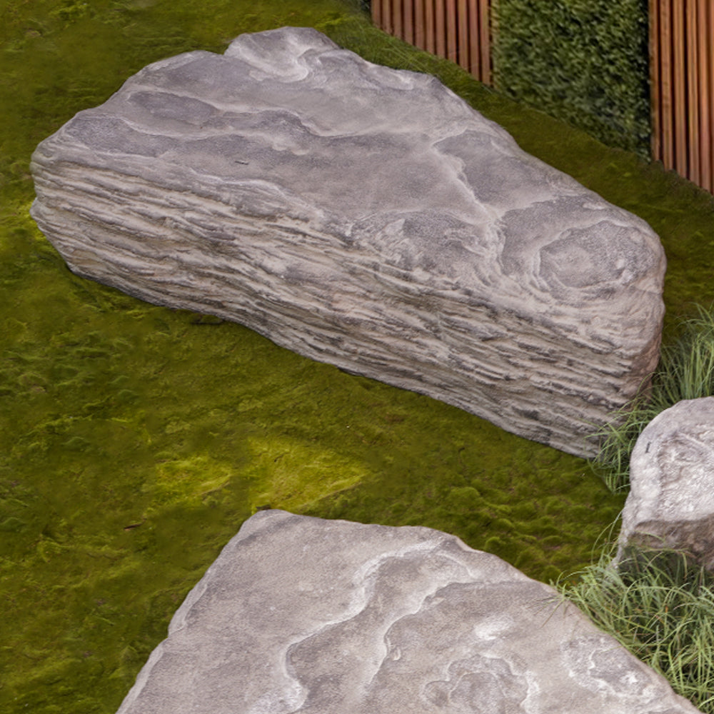 Natural stone bench from BEACON HWDG, model 21-4082B, showcasing a sturdy, polished stone surface with a modern design.