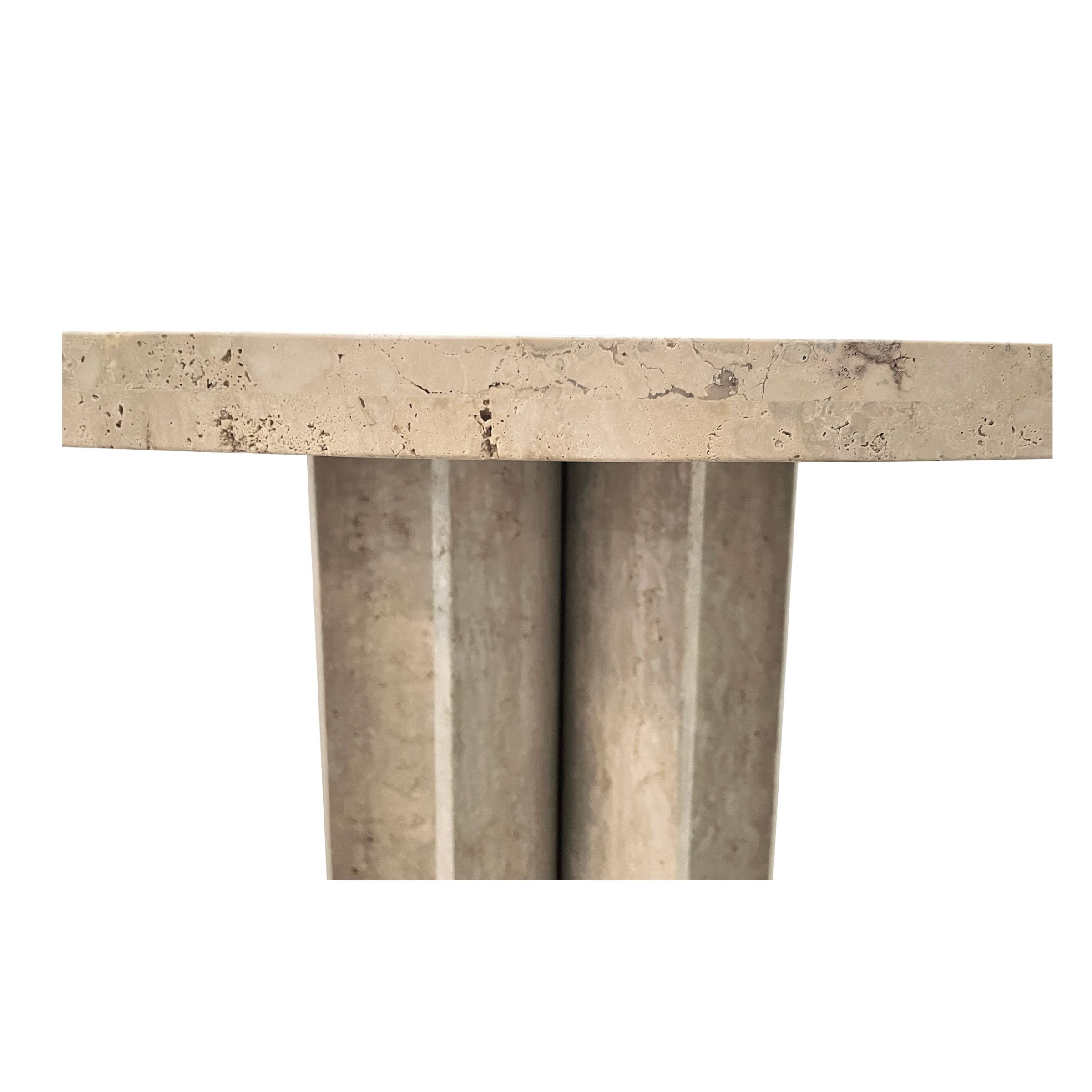 Pre-order 90 Days Delivery Natural Stone Silver Travertine Dining Table 493DTS - Dining Tables - ebarza Furniture UAE | Shop Modern Furniture in Abu Dhabi & Dubai - مفروشات ايبازرا في الامارات | تسوق اثاث عصري وديكورات مميزة في دبي وابوظبي