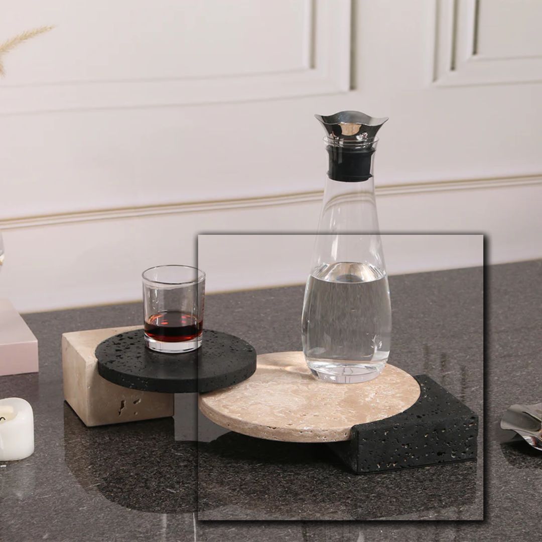 Natural stone tray from BEACON, model KC3017L, featuring a smooth, polished surface and sturdy edges, ideal for serving or display.