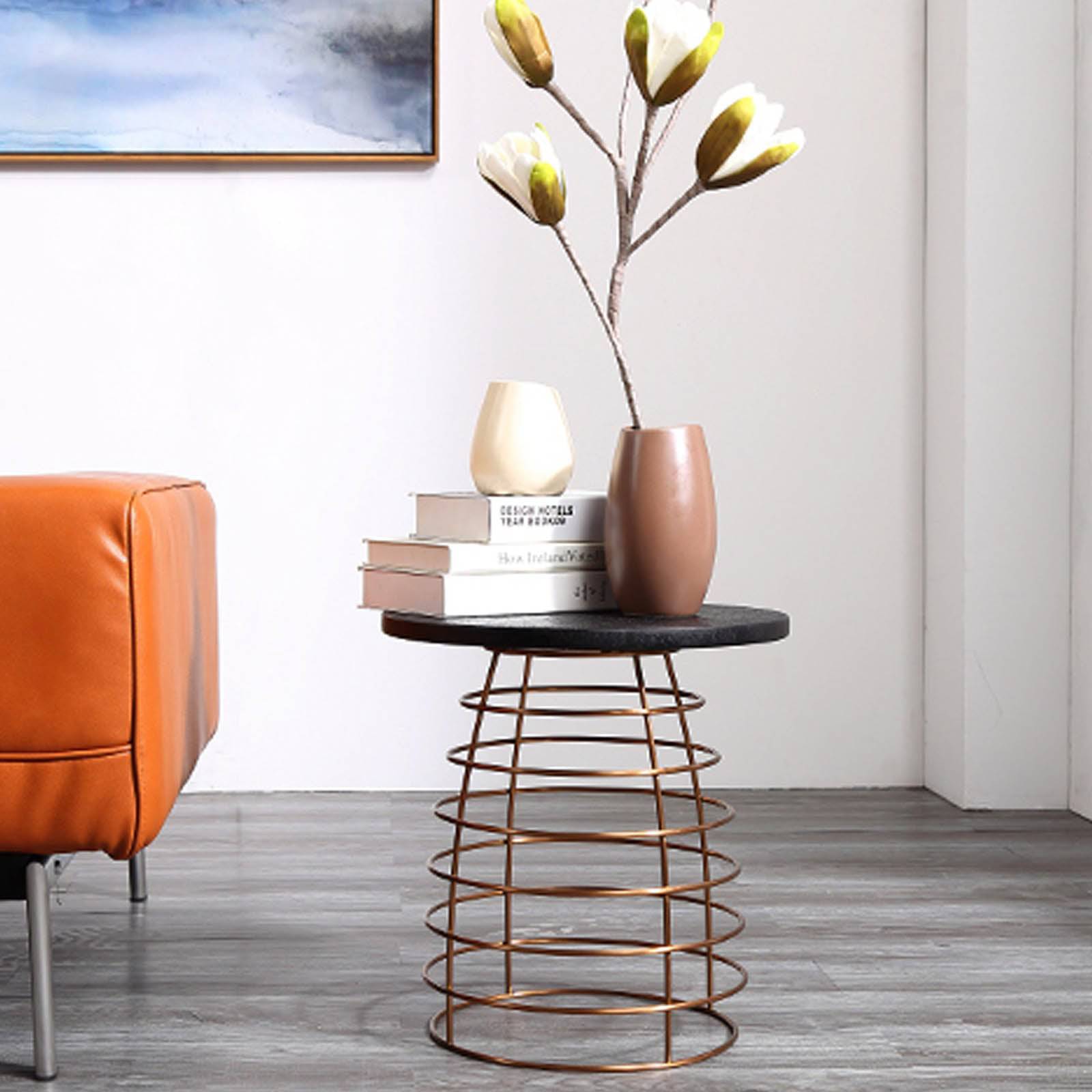 Natural Volakas Stone Table Lt009S - Side Tables - ebarza Furniture UAE | Shop Modern Furniture in Abu Dhabi & Dubai - مفروشات ايبازرا في الامارات | تسوق اثاث عصري وديكورات مميزة في دبي وابوظبي