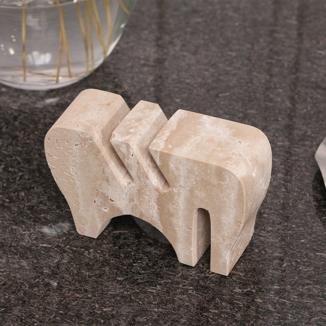 BEACON Nature’s Touch-Stone Card Holder for elegant desk organization, decorative home decor figurine with natural stone design.