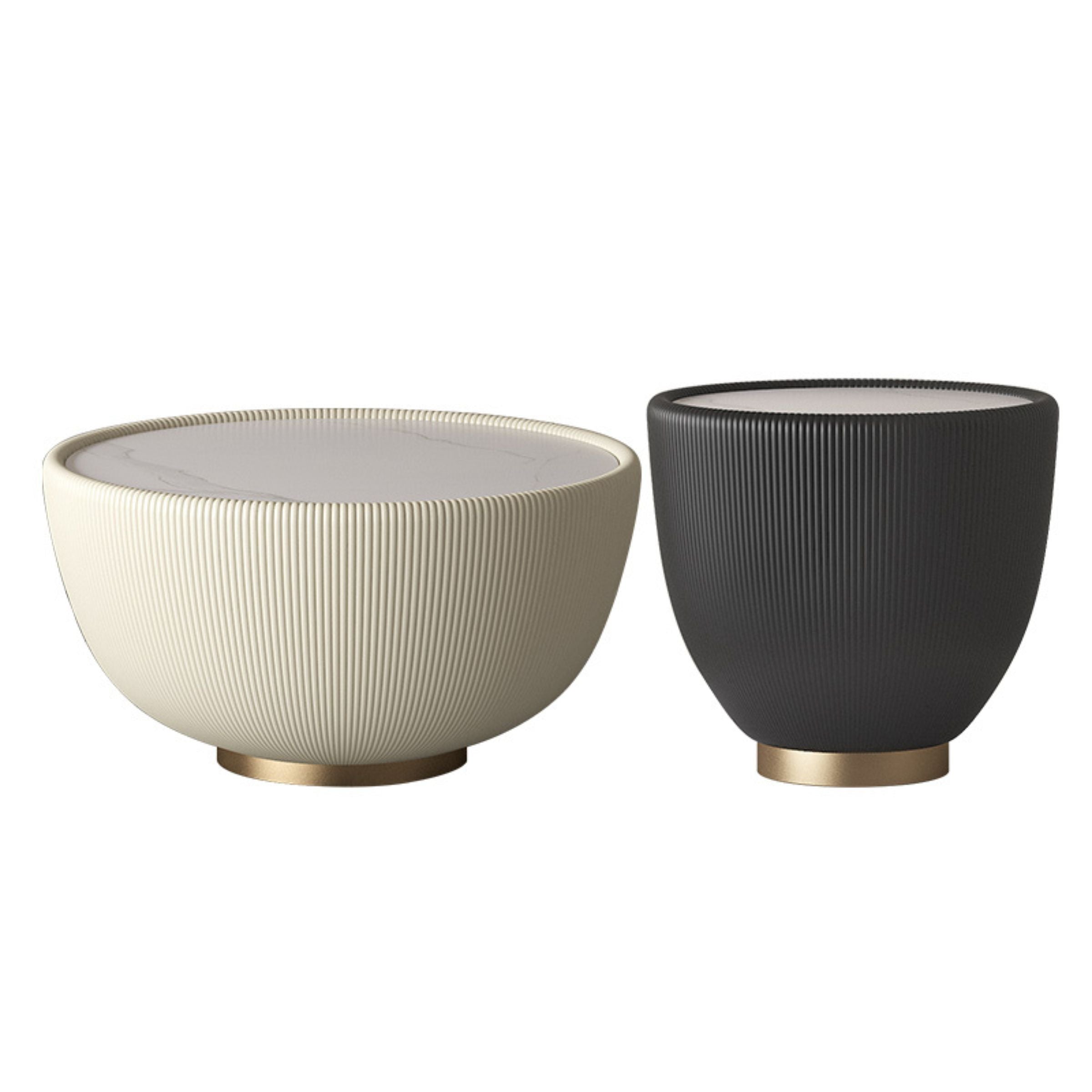 Neat Dark Grey & Sintered Stone Coffee Table MLL-D34DG - Coffee tables - ebarza Furniture UAE | Shop Modern Furniture in Abu Dhabi & Dubai - مفروشات ايبازرا في الامارات | تسوق اثاث عصري وديكورات مميزة في دبي وابوظبي