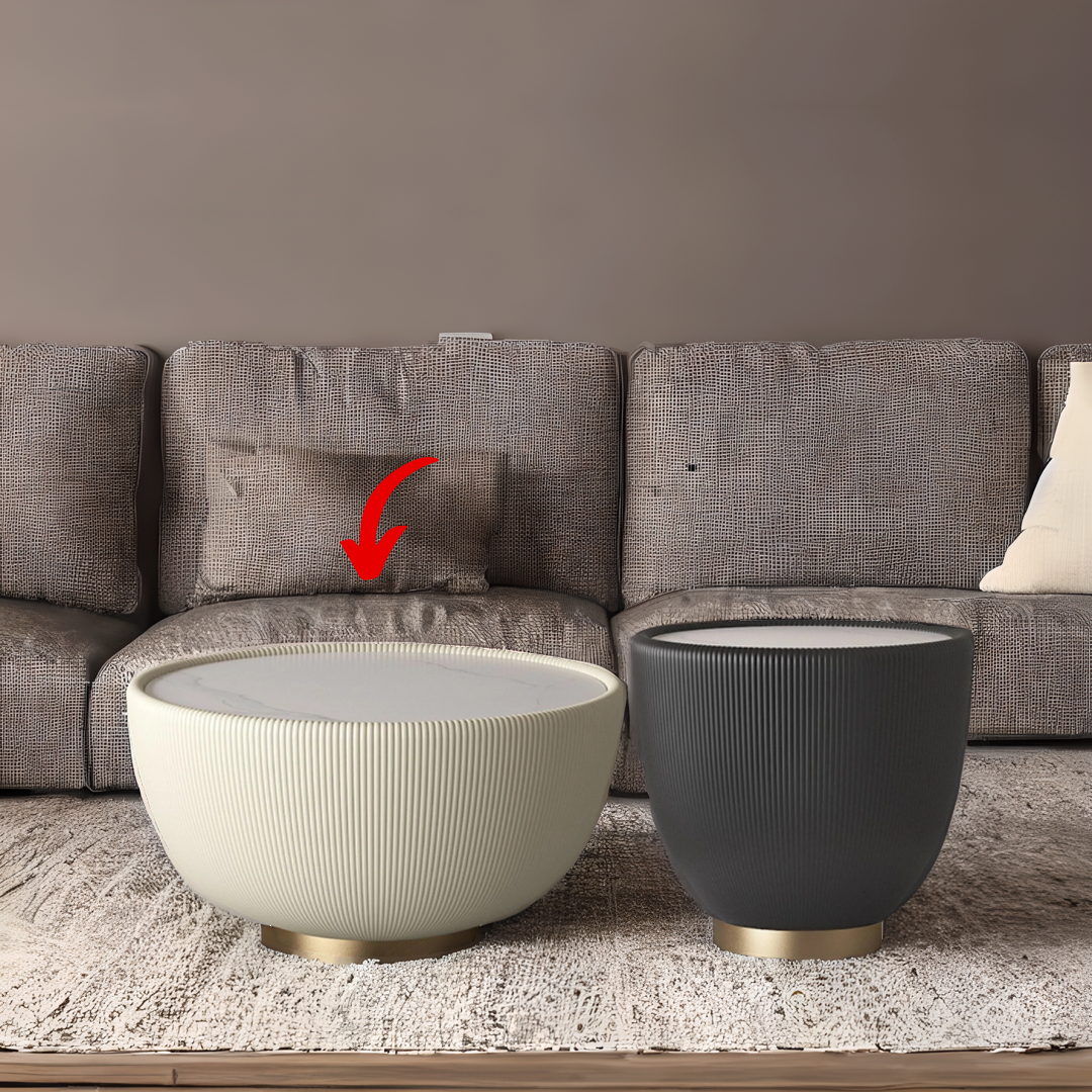 Neat of White Sintered Stone Coffee Table MLL-D34WS - Coffee tables - ebarza Furniture UAE | Shop Modern Furniture in Abu Dhabi & Dubai - مفروشات ايبازرا في الامارات | تسوق اثاث عصري وديكورات مميزة في دبي وابوظبي