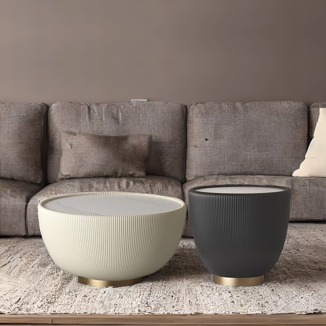 Neat of White Sintered Stone Coffee Table MLL-D34WS - Coffee tables - ebarza Furniture UAE | Shop Modern Furniture in Abu Dhabi & Dubai - مفروشات ايبازرا في الامارات | تسوق اثاث عصري وديكورات مميزة في دبي وابوظبي