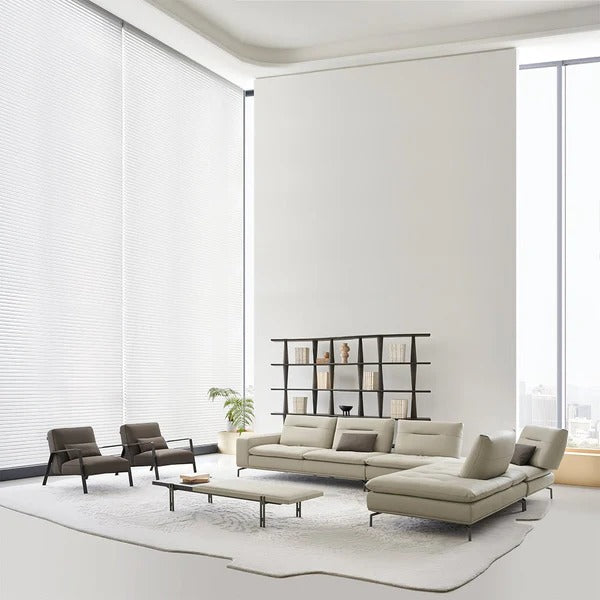 BEACON Nexus Corner 7 Seater Sofa in fabric with plush cushions and L-shape design, ideal for spacious living rooms.