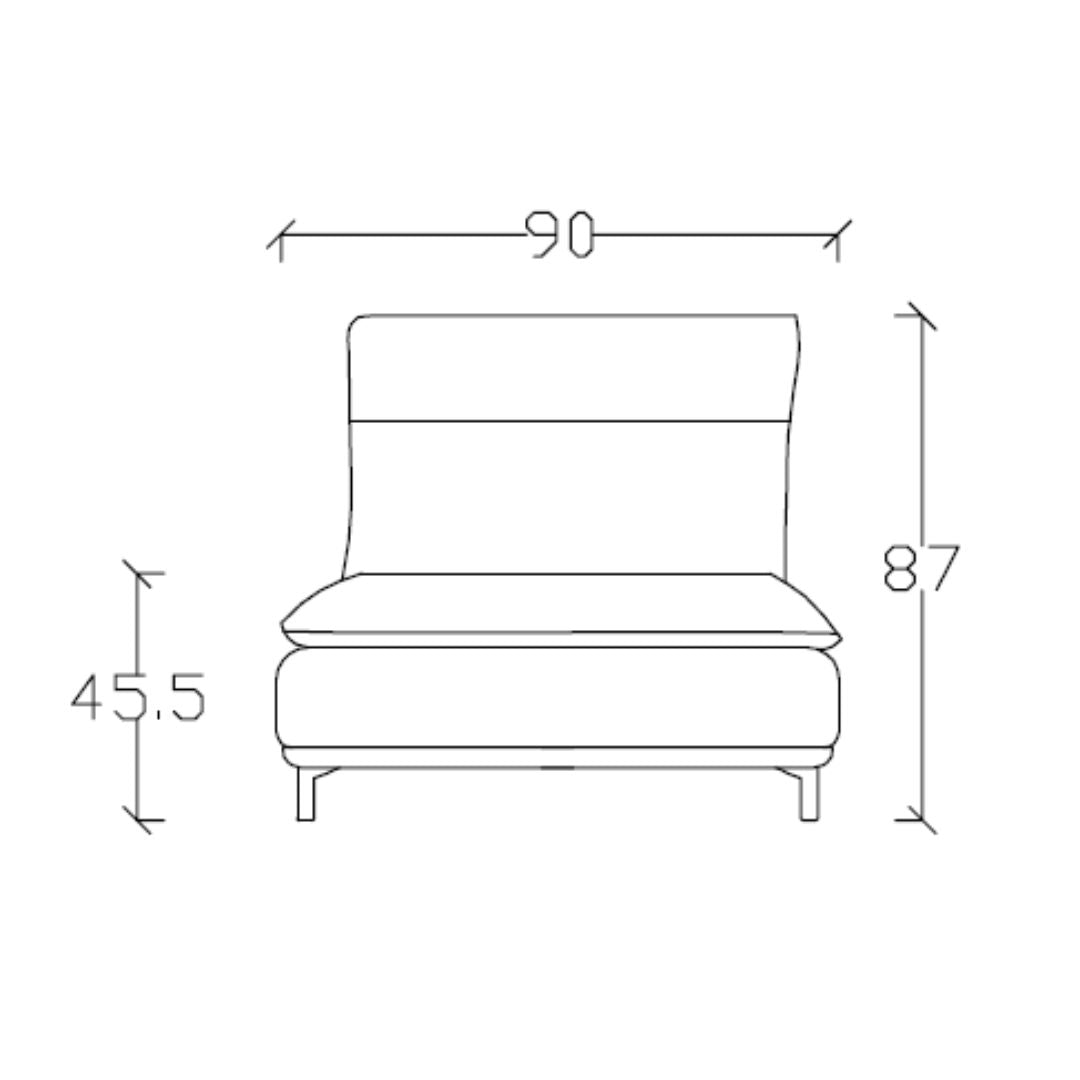 Nexus Single Seater Armless Modular Sofa - AMF-S180 - Sofas - ebarza Furniture UAE | Shop Modern Furniture in Abu Dhabi & Dubai - مفروشات ايبازرا في الامارات | تسوق اثاث عصري وديكورات مميزة في دبي وابوظبي