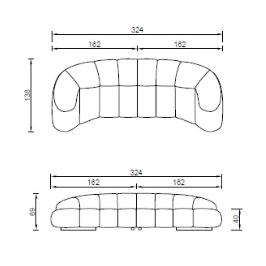 Nimbus 4 Seater Sofa - AMCJ-S6025 - Sofas - ebarza Furniture UAE | Shop Modern Furniture in Abu Dhabi & Dubai - مفروشات ايبازرا في الامارات | تسوق اثاث عصري وديكورات مميزة في دبي وابوظبي