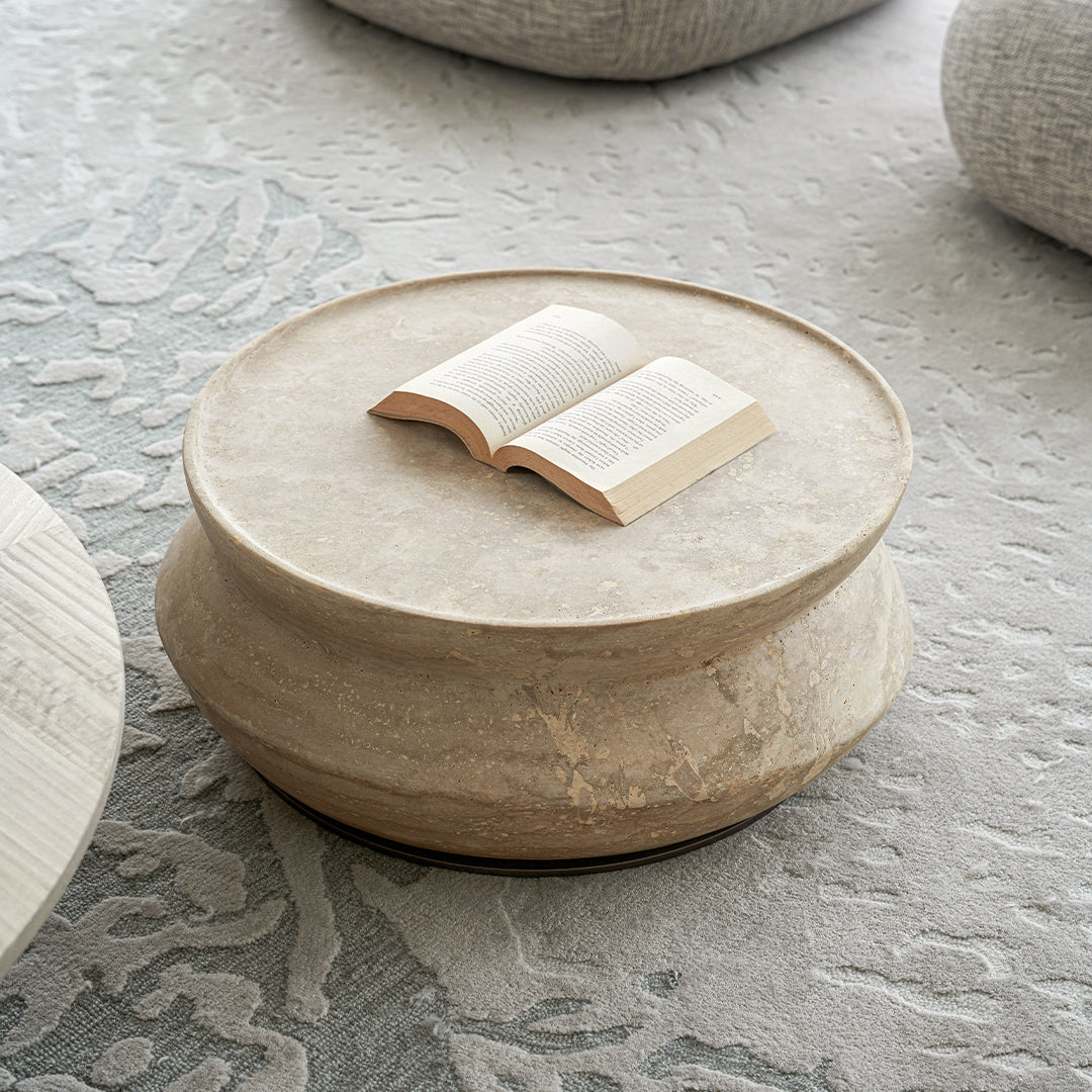 Nimbus Travertine Big Side Table BMCJ-BJ6070-BIG - Coffee tables - ebarza Furniture UAE | Shop Modern Furniture in Abu Dhabi & Dubai - مفروشات ايبازرا في الامارات | تسوق اثاث عصري وديكورات مميزة في دبي وابوظبي