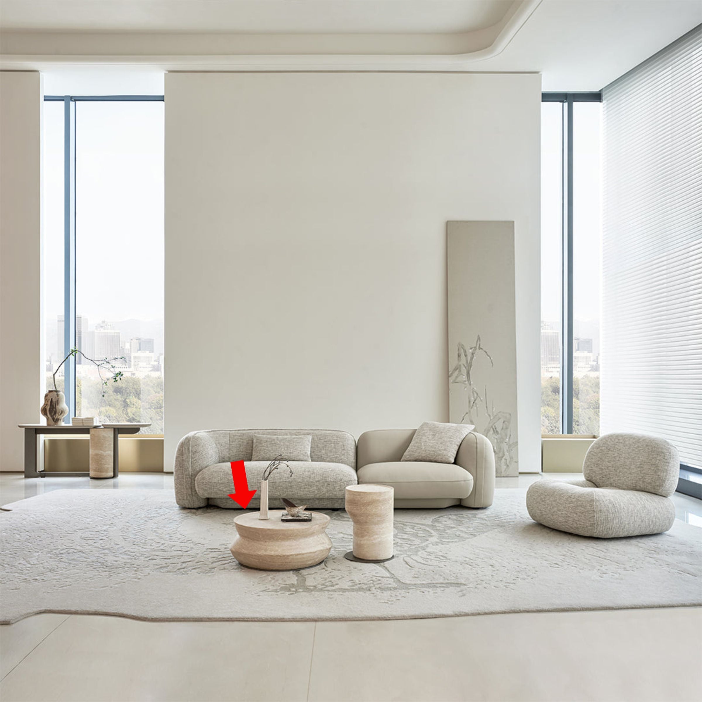 Nimbus Travertine Big Side Table BMCJ-BJ6070-BIG - Coffee tables - ebarza Furniture UAE | Shop Modern Furniture in Abu Dhabi & Dubai - مفروشات ايبازرا في الامارات | تسوق اثاث عصري وديكورات مميزة في دبي وابوظبي