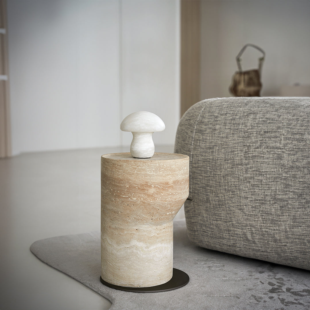 Pre-order 25 Days Delivery Nimbus Travertine Small Side Table BMCJ-BJ6070-SMALL - Side Tables - ebarza Furniture UAE | Shop Modern Furniture in Abu Dhabi & Dubai - مفروشات ايبازرا في الامارات | تسوق اثاث عصري وديكورات مميزة في دبي وابوظبي