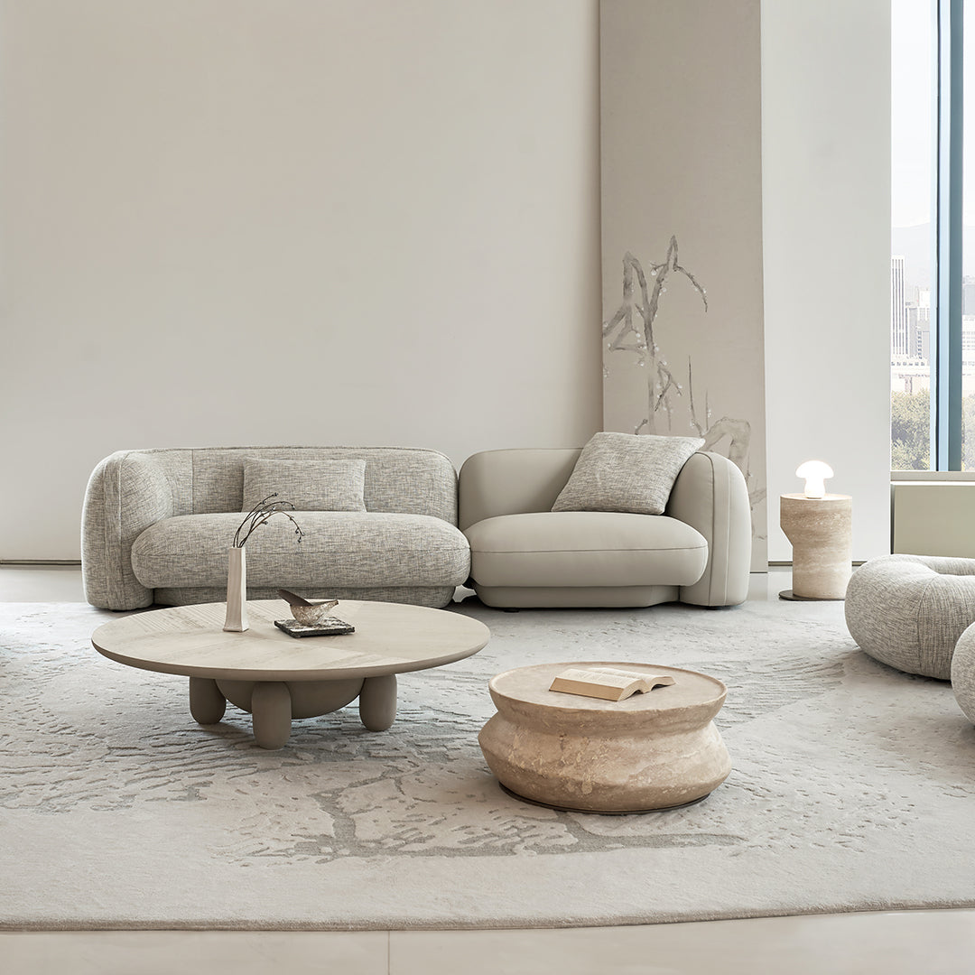 Pre-order 25 Days Delivery Nimbus Travertine Small Side Table BMCJ-BJ6070-SMALL - Side Tables - ebarza Furniture UAE | Shop Modern Furniture in Abu Dhabi & Dubai - مفروشات ايبازرا في الامارات | تسوق اثاث عصري وديكورات مميزة في دبي وابوظبي