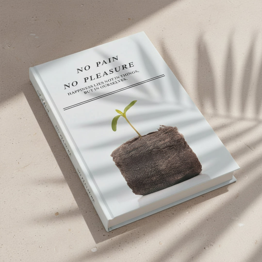 Decorative book titled "No Pain No Pleasure" by Beacon, featuring bold cover artwork, part of decorative books and magazines collection.