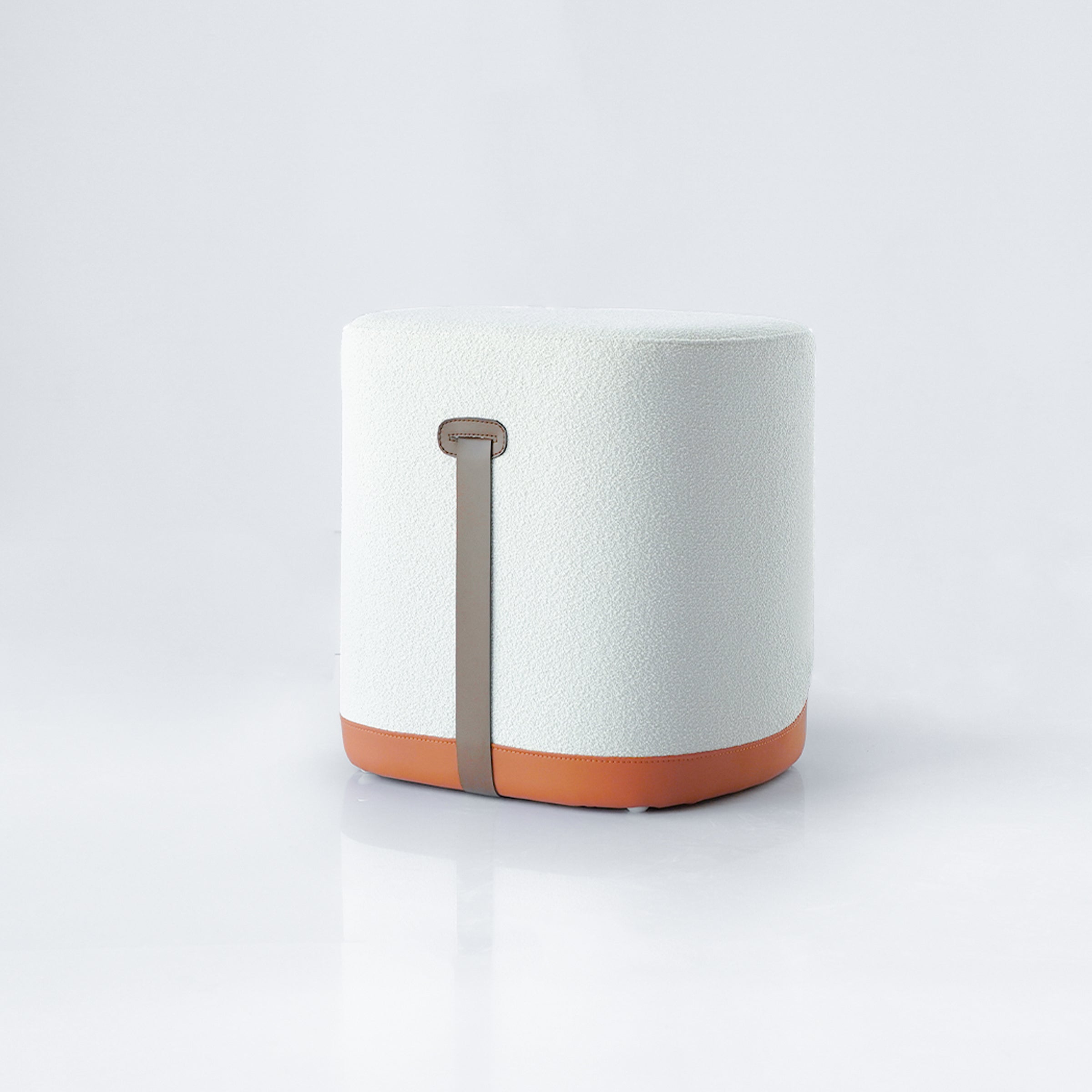 Fabric/PU Pouf MLL-A47-Caramel - Poufs - ebarza Furniture UAE | Shop Modern Furniture in Abu Dhabi & Dubai - مفروشات ايبازرا في الامارات | تسوق اثاث عصري وديكورات مميزة في دبي وابوظبي