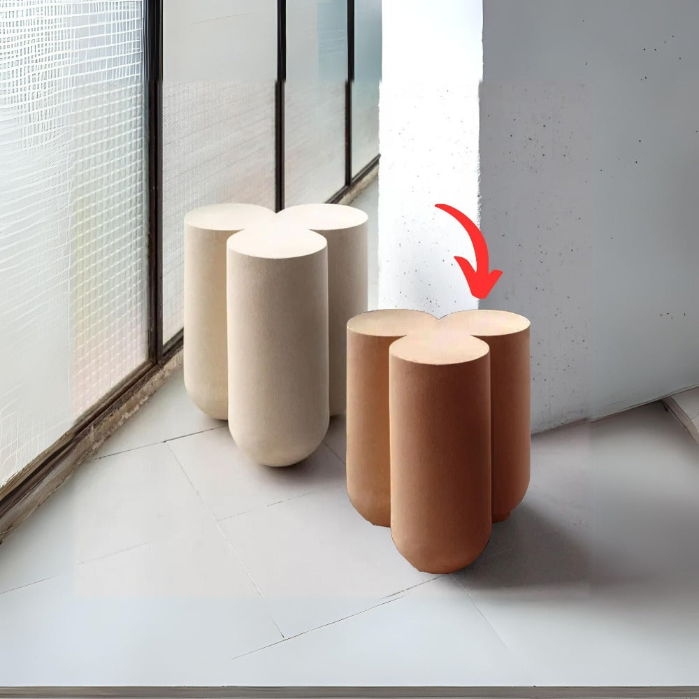 Oak and bent wood khaki side table by BEACON, modern side table with natural wood finish and sleek design.