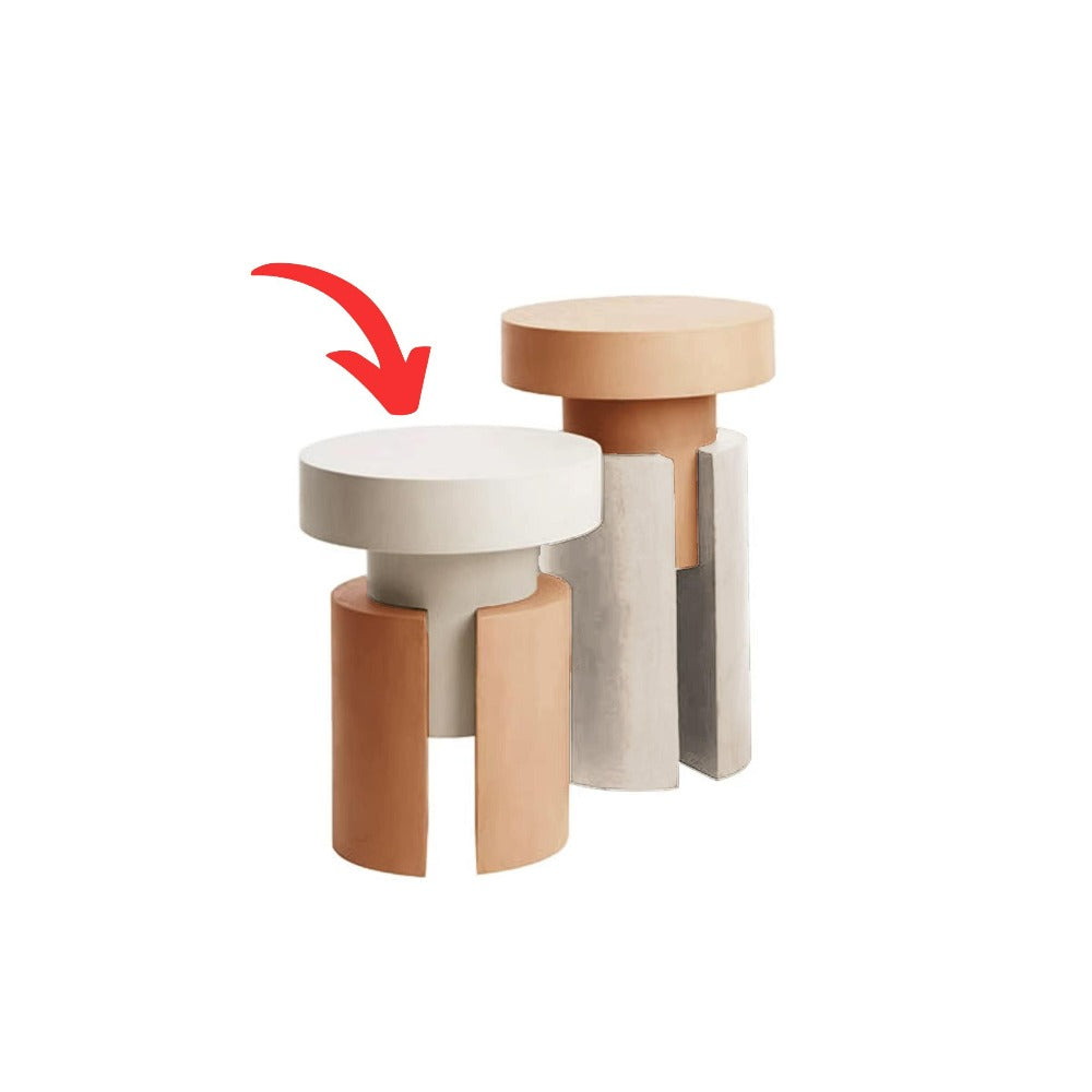 Oak wood and bent wood side table by Beacon, modern design, featuring a sleek surface and curved legs for contemporary style.