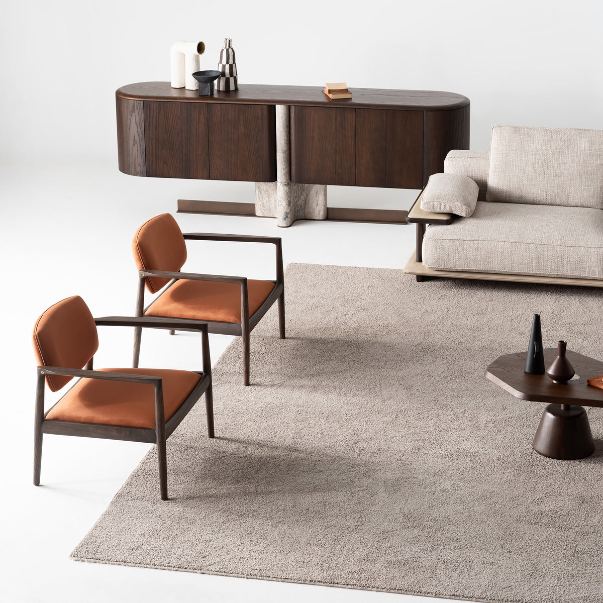 Modern HOMAGE KOLTUK Odeon Console sideboard with sleek design, wood finish, and spacious storage compartments.