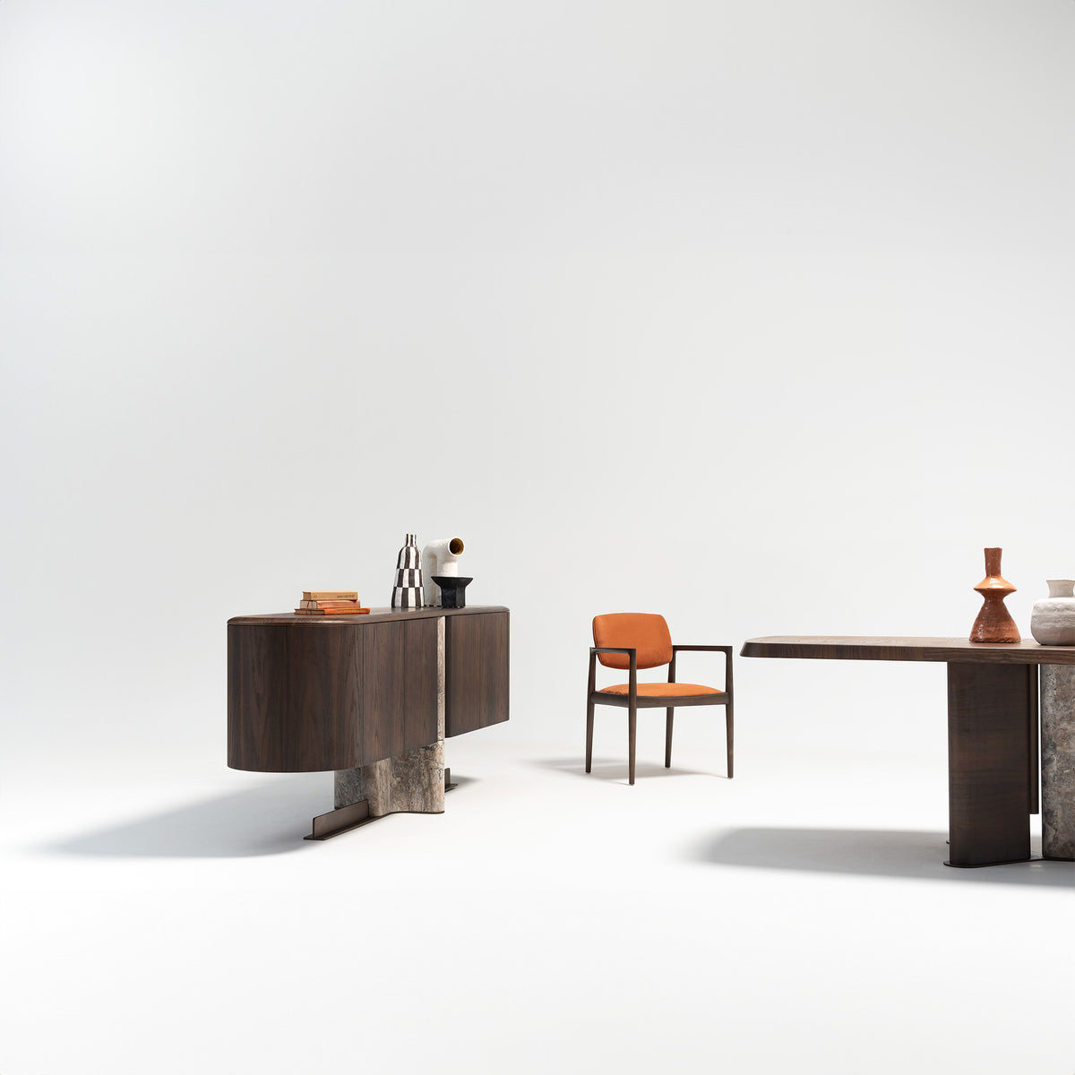 HOMAGE KOLTUK Odeon Console OD-Console001 sideboard with sleek wooden finish and modern design.