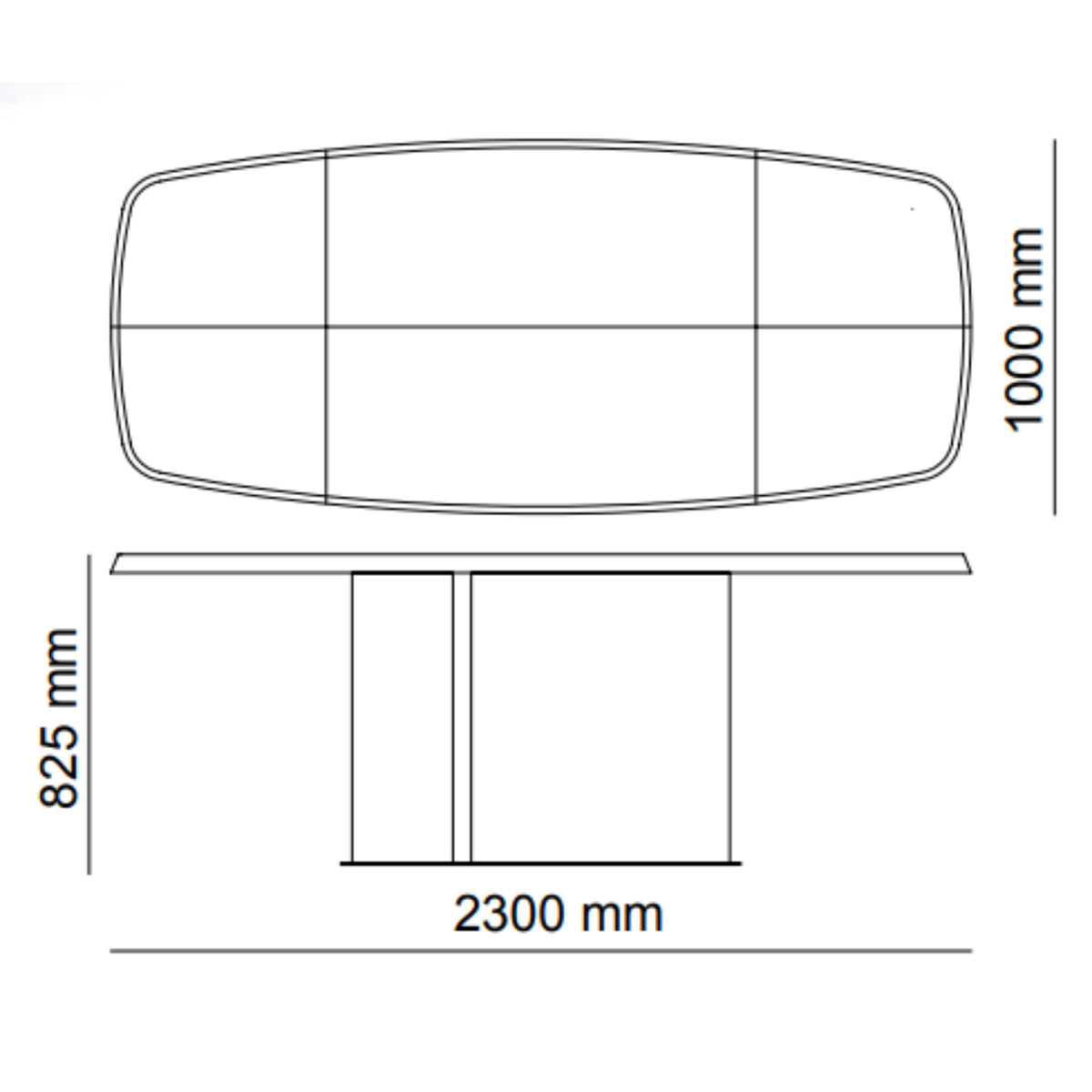 HOMAGE KOLTUK Odeon dining table with a sleek surface and modern design, measuring 2.78 meters long.